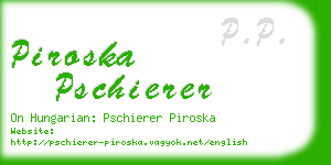 piroska pschierer business card